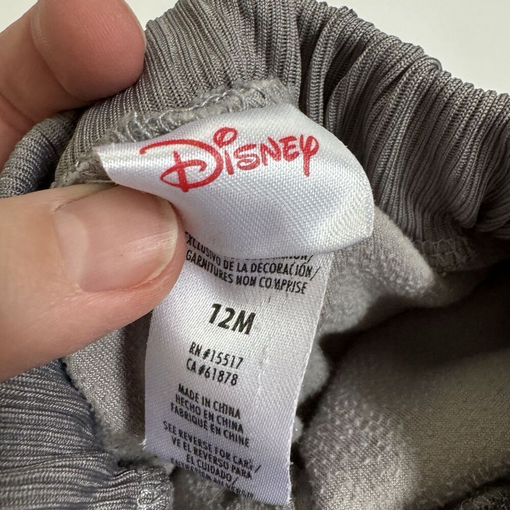 DISNEY Baby MICKEY MOUSE Grey Velour 2 Pc OUTFIT SET INFANT SIZE 12M - Picture 3 of 6